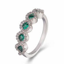 UILZ-anillo Vintage rojo/piedra circón verde para mujer, accesorios de joyería, sortija de viaje diario de compromiso para mujer y Niña CRL10043 2024 - compra barato