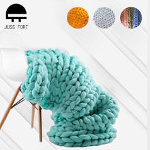 100x180cm Fashion Hand Chunky Wool Knitted Blanket Thick Yarn Merino Wool Bulky Knitting Throw Blankets Chunky Knit Blanket 2024 - buy cheap