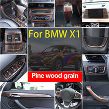 For BMW X1 X2 F47 F48 2016-2022 ABS Pine wood grain Car Center Control Panel Steering Wheel Door Trim Sticker Car Accessories 2024 - buy cheap