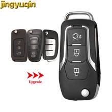 Jingyuqin модифицированный флип-чехол для автомобильного ключа для Ford Focus Fiesta C-Max S-Max Ka Mondeo Galaxy Fob HU101 FO21 Blade 3 кнопки 2024 - купить недорого