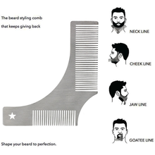 Stainless Steel Beard Styling Shaping Template Comb Tool Men Shaving Brush Two Sized Teeth Comb Design 2024 - buy cheap