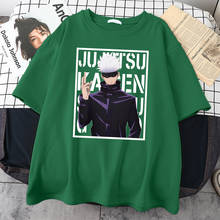 Jujutsu-Camiseta con estampado de Gojo Kaisen _ Satoru para hombre, ropa cómoda de calle, deportiva, de gran tamaño, de manga corta 2024 - compra barato