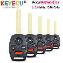 KEYECU-llave de Control remoto para coche, 5 unidades, para Honda Accord Pilot 2010, 2011- 2015, Fob 3 + 1 4 botones-313,8 MHz-Chip ID46-KR55WK49308 2024 - compra barato