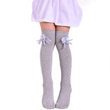 Детские хлопковые сетчатые носки принцессы с бантом, однотонные носки для девочек, весна-лето, CN 2024 - купить недорого