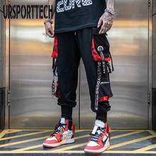 Hip Hop Joggers Men Letter Ribbons Cargo Pants Pockets Track Tactical Casual Techwear Male Trousers Sweatpants Sport Streetwear 2024 - купить недорого
