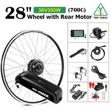 36V 350W Ebike Conversion Kit with Battery 13Ah 26" 27.5" 28'' 700C Screwed Freewheel Black Rear Brushless Gear Hub Motor Wheel 2024 - buy cheap