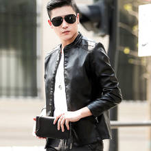 Business casual shorts leather jacket New Men Faux Leather Jacket Motorcycle  Men's Jackets Outwear Male PU Leather Coats Mens 2024 - buy cheap