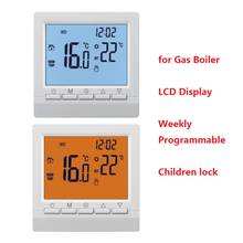 Gas Boiler Heating Thermostat Dry Contact Programmable Temperature Controller Digital LCD Display Powered by AA Batterty 2024 - купить недорого