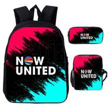 3D Now United School Bags for Teenage Girls Bag Pack Women Travel Bags Now United Lyrics Penbag UN Team Children Shoulder Bags 2024 - buy cheap