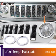 Cubierta cromada para faro delantero de coche, accesorios de decoración para Jeep Patriot, 2011, 2012, 2013, 2014, 2015, 2016, ABS 2024 - compra barato