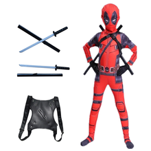 Disfraz de Deadpoo para niños y adultos, traje completo de superhéroe enmascarado para fiesta de Halloween, de 4 A 14 años 2024 - compra barato