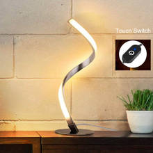 Moderno lâmpada de mesa led curvo lâmpada de cabeceira legal branco quente toque escurecimento lâmpada de mesa para sala estar leitura decoração da sua casa 2024 - compre barato