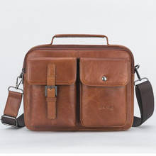 Bolsa mensageiro de couro genuíno masculina, bolsa de ombro com alça superior, casual, clássica, transversal do corpo 2024 - compre barato