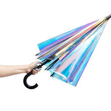 Ins Girls Rainbow Long Handle Umbrella Rain Women Colorful Transparent Umbrella Ladies Rain Umbrellas Gift Regenschirm SY190 2024 - buy cheap