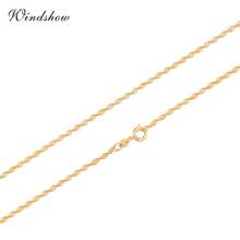 Yellow Gold Color Water Wave Chain Necklace Women Girls Kids Twiste Singapore Chains Jewelry 35cm 40cm 45cm 60cm 80cm 2mm bijoux 2024 - buy cheap