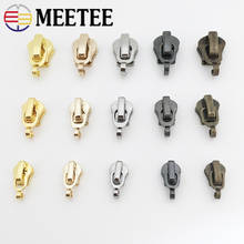 Meetee 10Pcs 3# 5# 8# Alloy Automatic Lock Zipper Slider for Metal Zippers Hook Buckle Zip Puller Head Bags Sewing Accessories 2024 - buy cheap