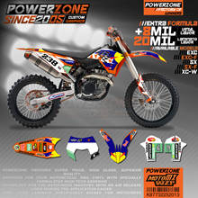 PowerZone Custom Team Graphics Backgrounds Decals 3M Stickers Kit For KTM SX SXF MX EXC XCW Enduro 125cc to 500cc 2007-2011 013 2024 - buy cheap