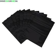 custom new 100pcs/lot  PE plastic black  Zipper lock reclosable valve Packing bags 2024 - buy cheap