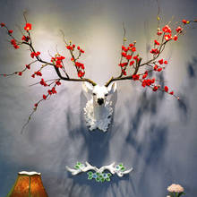 [Hht] pingente de parede nórdico 3d, cabeça de cervo, sorte, animal de pendurar, decoração para casa, sala de estar, fundo criativo 2024 - compre barato