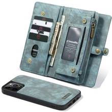 Case For iPhone 12 11 Pro Max 12 mini 7 8 Plus X Xs Magnetic Split Leather Zipper Multi Slots Wallet Phone Stand Cover 2024 - buy cheap