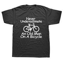 Camiseta de manga corta de algodón para ciclismo, camisa Harajuku de cuello redondo, divertida, A la moda, de un viejo hombre en bicicleta 2024 - compra barato