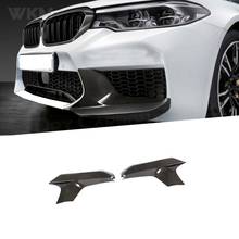 For 5 Series Carbon Fiber Front Lip Splitters Flaps Corner Covers For BMW F90 M5 2018-2022 MP Style Bumper Trim Protector FRP 2024 - buy cheap