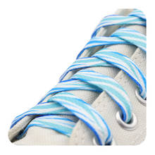 Weiou-cordones de zapatos con estampado para mujer y niño, cordones planos con ondas azules y blancas, 0,8 Cm 2024 - compra barato