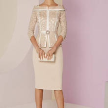 tailor shop custom dress wedding dress bride outfit champagne paisley boat neck lace dress 2024 - buy cheap