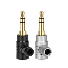 Conector de plugue de fone de ouvido 3.5mm, adaptador de áudio banhado a ouro, 3 polos, amplificador de fone de ouvido estéreo, fio de curvatura, conector id 4mm 2024 - compre barato