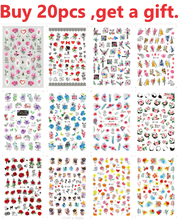 5pcs/pack Valentine's Day series love roses Designs Gummed 3D Nail Stickers Decals Makep Art Decorations