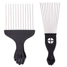 1PC Professional Salon Use Black Metal African Pick Comb Hair Combs Insert Hair Pick Comb Wide Teeth Fork Hair Curly Brush Comb 2024 - buy cheap