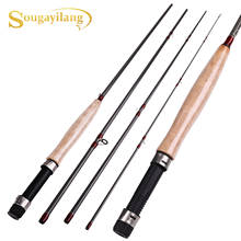 Sougayilang  Portable 4 Section Fly Fishing Rod 2.7M  Line Soft Cork Handle Fly Rod Outdoor Bass Fishing Pole 2024 - buy cheap