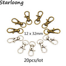 20pcs/lot wholesale Bronze rhodium lobster Clasp Clips Key Hook Keychain Split Key Ring Findings Clasps For Keychains Making 2024 - buy cheap