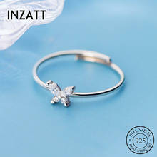 INZATT Real 925 Sterling Silver Zircon Butterfly Adjustable Ring For Fashion Women Cute Fine Jewelry Minimalist Accessories 2024 - buy cheap