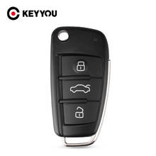 KEYYOU 3 Button Folding Remote Flip Car Key Case Shell Fob For Audi A2 A3 A4 A6 A6L A8 Q7 TT Key Fob Case Replacement 2024 - buy cheap