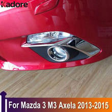 For Mazda 3 M3 Axela 2013 2014 2015 Chrome Front Fog Light Lamp Eyebrow Bumper Eyelid Cover Trim Garnish Exterior Accessories 2024 - buy cheap