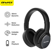 Awei A950BL Active Noise Cancellation Headphones Bluetooth V4.1 ANC Wireless Deep Bass Music Gaming Headset for Xiaomi Huawei 2024 - buy cheap