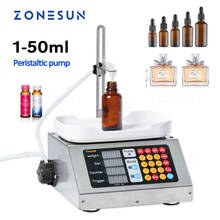 ZONESUN-máquina de Llenado de líquidos CNC pequeña y automática, 220V, Perfume, pesaje, relleno de solución líquida Oral, 0-50ml 2024 - compra barato