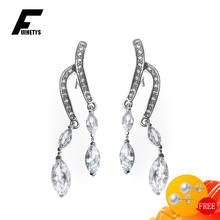 Fashion Earrings 925 Silver Jewelry Water Drop Shape Cubic Zirconia Gemstone Earrings for Women Wedding Engagement Accessories 2024 - buy cheap