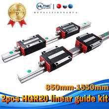 Guía CNC 2 uds., carril cuadrado lineal HGR20 de 850mm-1550mm + 4 Uds., carritos deslizantes HGH20CA o HGW20CC para piezas CNC, almacén de la UE 2024 - compra barato
