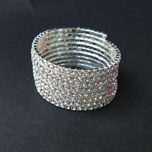 TDQUEEN 8-рядные браслеты, браслеты, браслет, посеребренный и золотой браслет, Кристальные стразы, спиральные браслеты для женщин 2024 - купить недорого