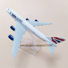 Aeronave aéreo diecast 16cm, modelo de avião de liga metálica, avião com tamanhos de 16cm para as companhias internacionais b47, aéreo britânico, modelos de 747-400 2024 - compre barato