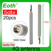 Eoth 20 pces 4g lte antena 5dbi sma macho conector plugue antenas roteador 21cm ipex 1 sma fêmea trança cabo de extensão 2024 - compre barato