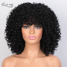 I's a wig Short Synthetic Wigs Afro Kinky Curly Wig for Women Black Brown Blonde Pink Natural Afro High Temperature Hair 2024 - купить недорого