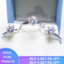 Free Sent Certificate Luxury Solitaire 1 Carat Lab Diamond Wedding Ring Original Pure 18K White Gold Color Rings Tibetan Silver 2024 - buy cheap