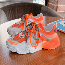 2022 New Vulcanize Shoes Ladies Casual Shoes Woman Fashion Dad Shoes Platform Sneaker Orange Blue Women Shoes Chunky Sneakers 2024 - buy cheap