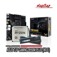 AMD Ryzen R5 5600X CPU + ASUS TUF GAMING B550M PLUS (Wi-Fi) Материнская плата + Pumeitou DDR4 8 Гб 16 Гб оперативная память, разъем AM4 без вентилятора 2024 - купить недорого