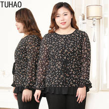 TUHAO 2020 Spring Floral Print Chiffon Blouse for Woman Oversized 10XL 8XL 9XL Women's Office Mother Shirt High Waist Top WM06 2024 - buy cheap