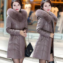 KMETRAM Split Sheep Leather Jacket Winter Jacket Women Fur Collar Korean Long Coat Female Down Jacketclothes Chaqueta Mujer 2024 - buy cheap