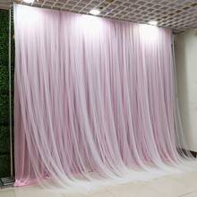 Double Layer Wedding Party Stage Celebration Background Satin Curtain Drape Pillar Ceiling Backdrop Marriage Decoration Veil 2024 - buy cheap